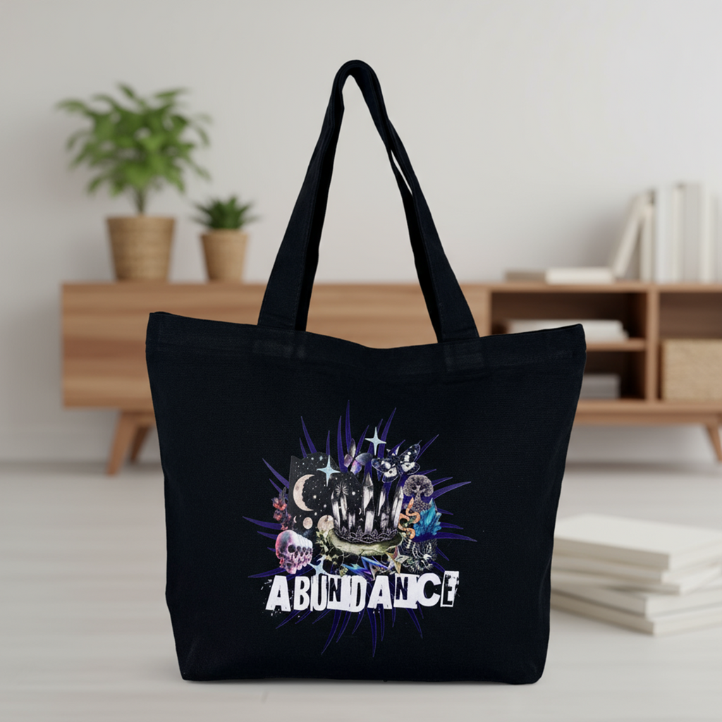 The Abundance Zippered Tote Front Design