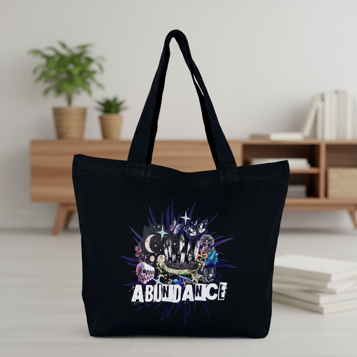 The Abundance Zippered Tote Front Design