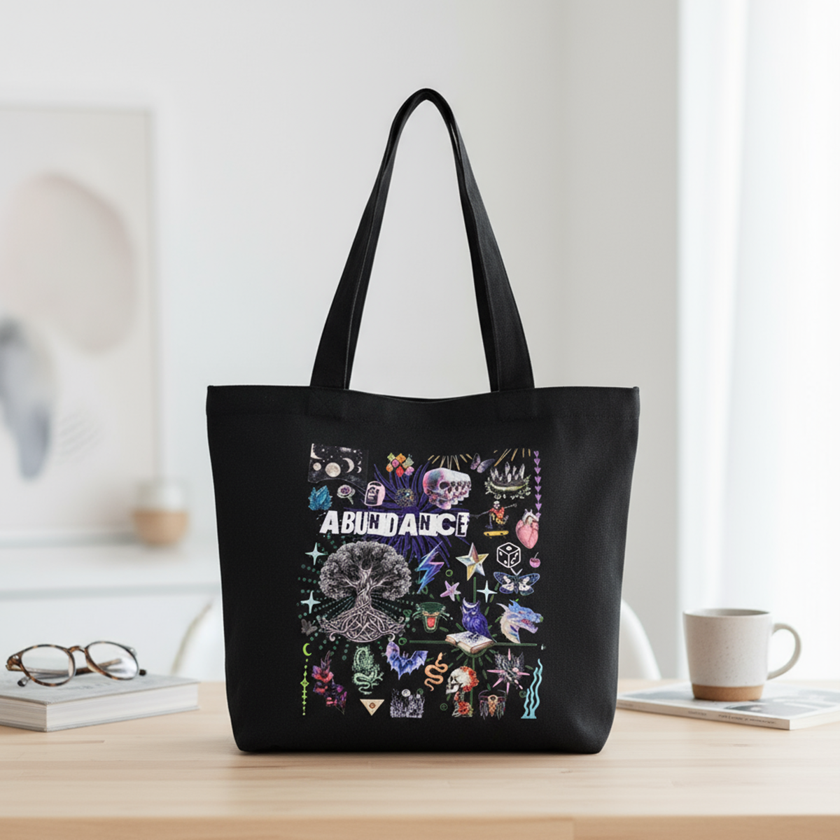The Abundance Zippered Tote Full Design