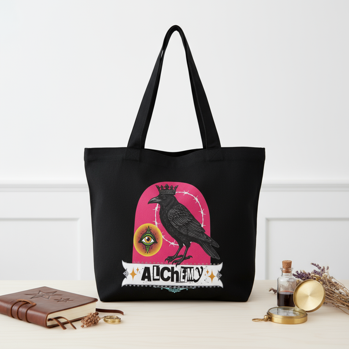 The Alchemy Zippered Tote Front Design