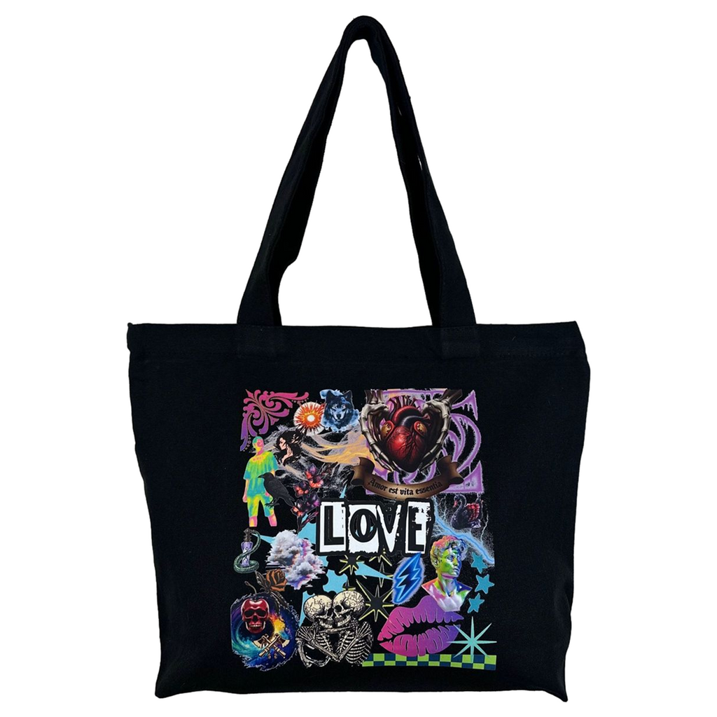 The Love Zippered Tote Full Design