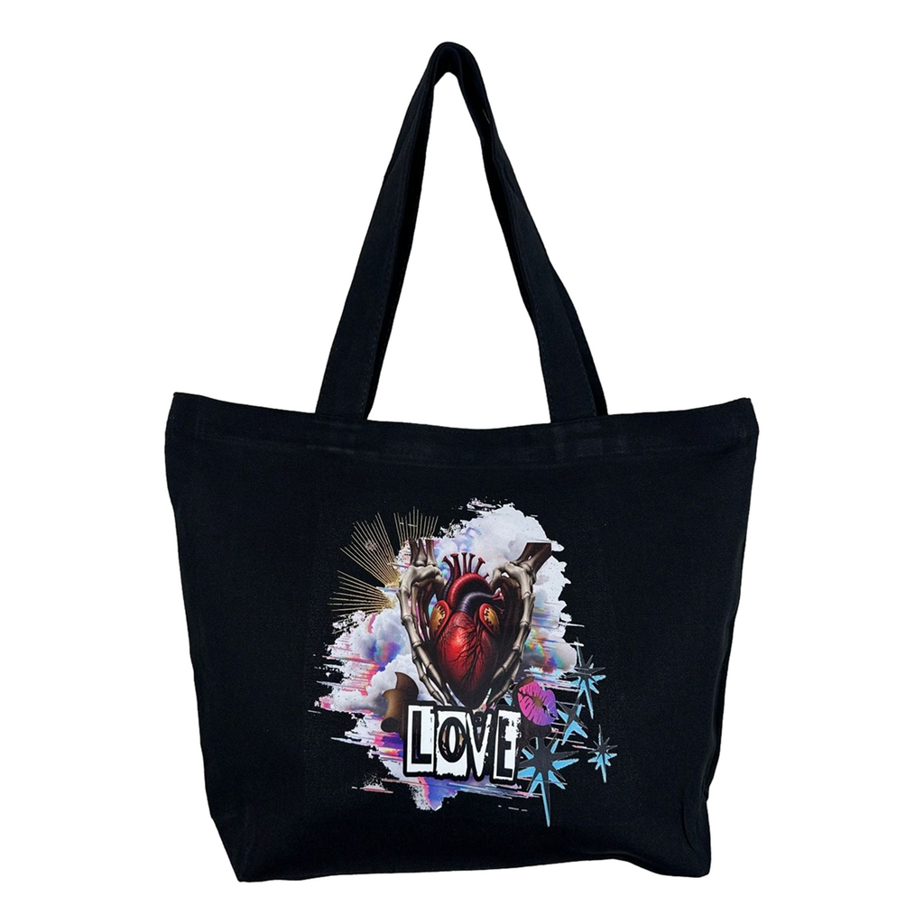 The Love Zippered Tote Front Design