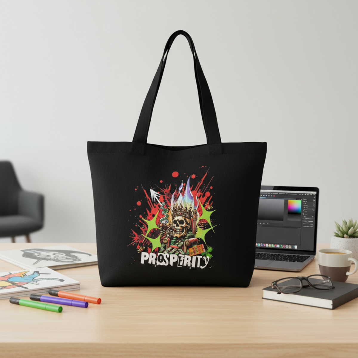 The Prosperity Zippered Tote Front Design