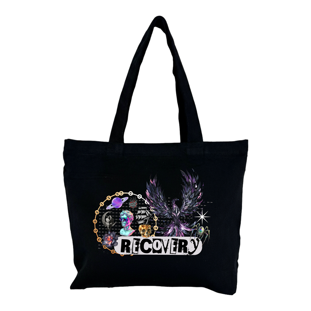 The Recovery Zippered Tote Front Design