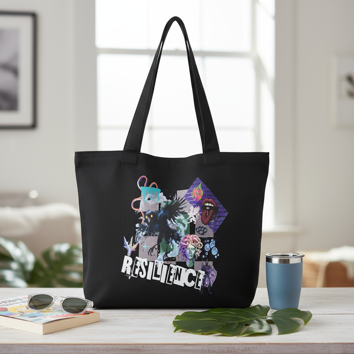The Resilience Zippered Tote Front Design