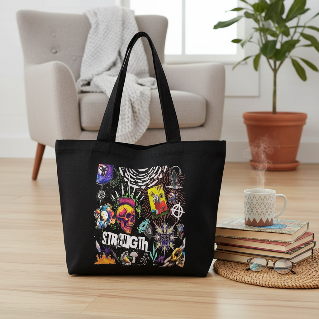 The Strength Zippered Tote Full Design