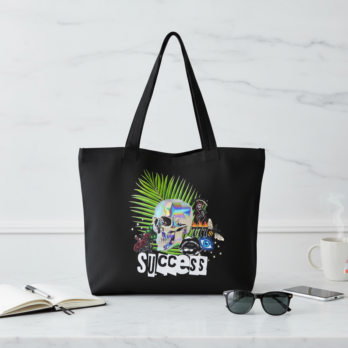 The Success Zippered Tote Front Design